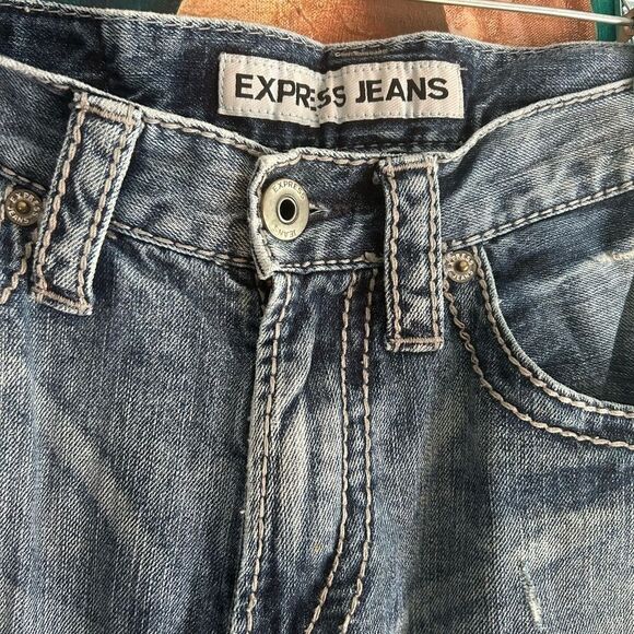 Y2K Express Men's Relaxed Jeans - Distressed Blue 30 x 30 - Picture 9 of 16